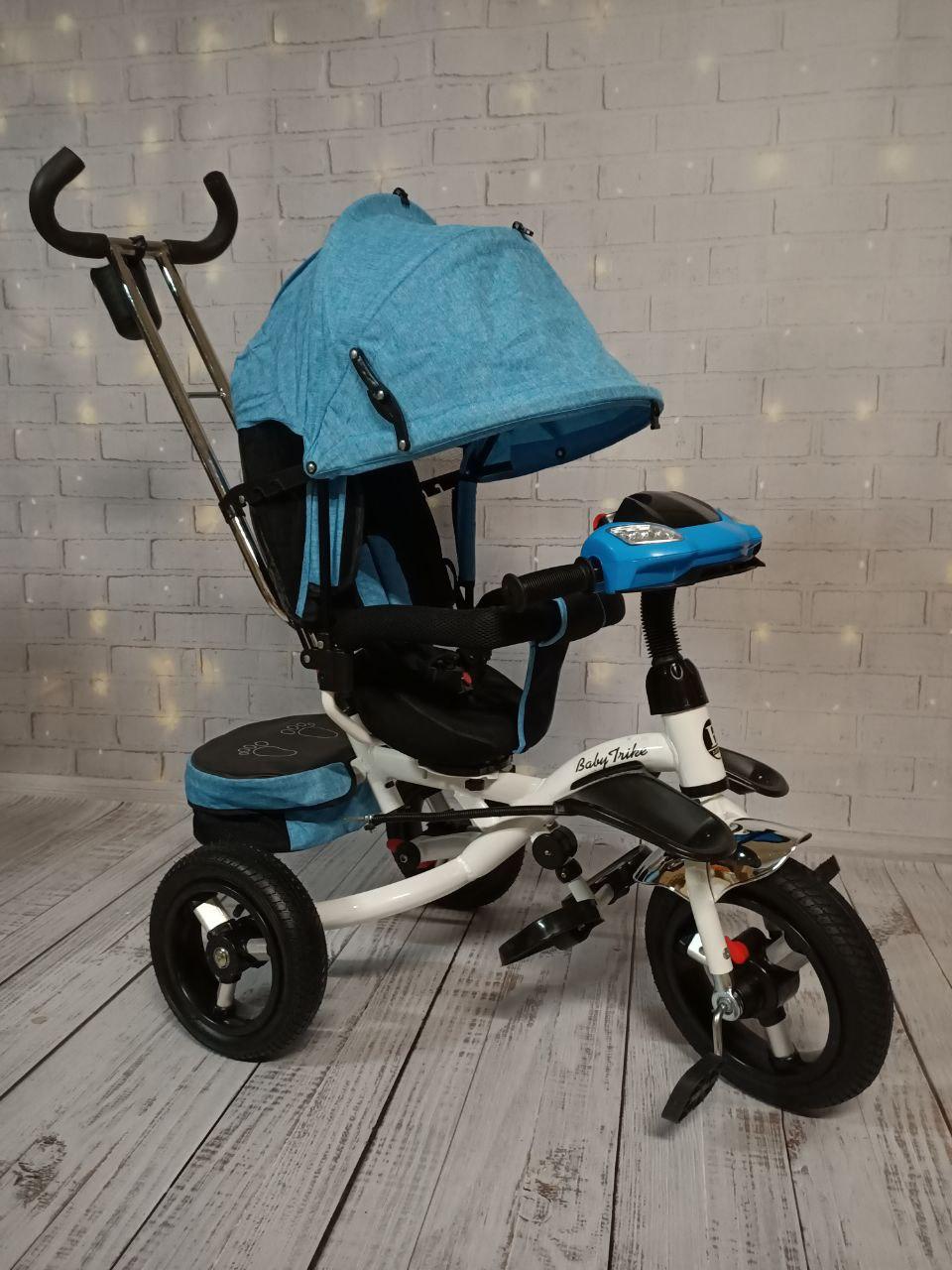 Дитячий велосипед-коляска триколісний 6590 "Baby Trike" поворот сидіння, надувні колеса, ровер