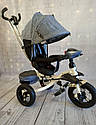 Дитячий велосипед-коляска триколісний 6590 "Baby Trike" поворот сидіння, надувні колеса, ровер, фото 6