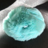 Брелок бубон на гумці нат. хутро бірюзовий купити біжутерію оптом в інтернеті