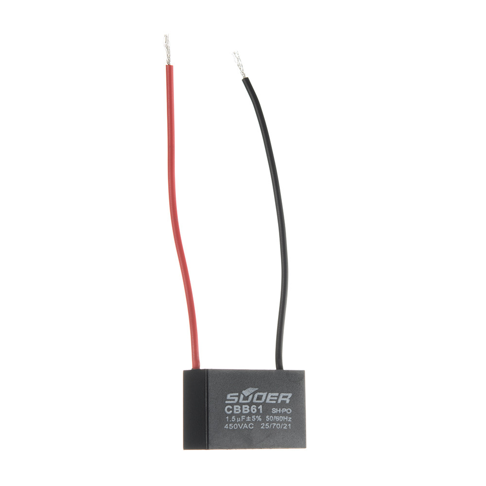 Конденсатор пусковий CBB61 1.5uF 450VAC 5% 32.0x24.0x13.5mm