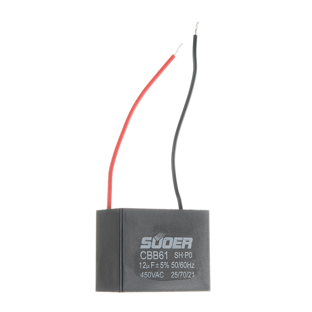 Конденсатор пусковой CBB61 12uF 450VAC 5% 48.8x39.1x29.7mm
