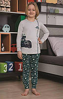 Пижама для мальчика теплая Baykar Турция детские хлопковые трикотажные пижамы для мальчиков авто Арт. 9775-167