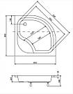 Душовий піддон Besco Diper I 90x90x24 + ноги + екран, фото 3