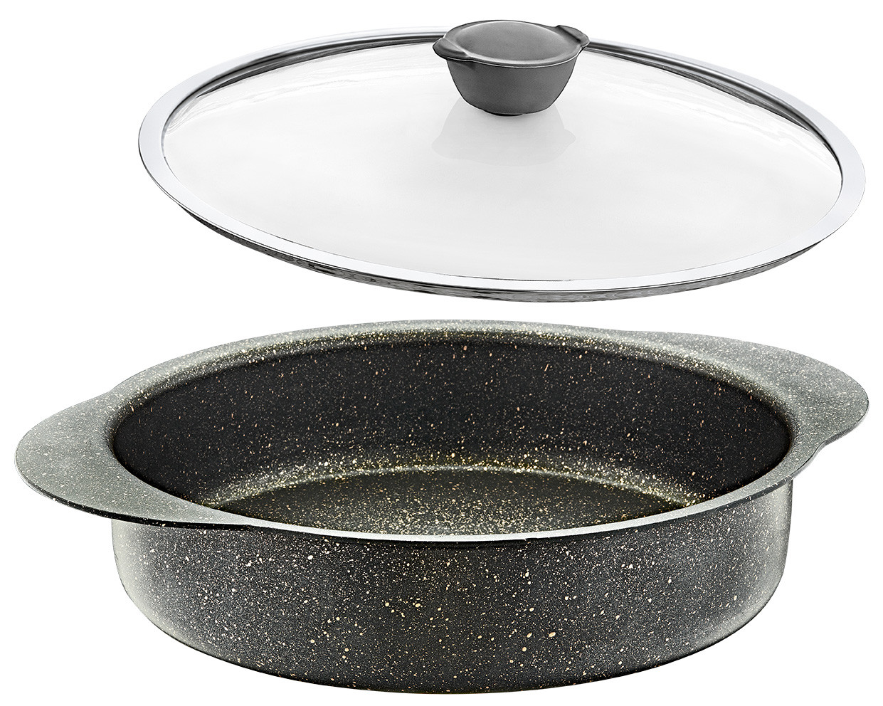 Сотейник 3,5 л marble OMS 3322-28-3,5 л Grey скляна кришка