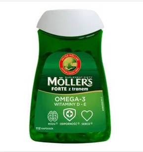 Mollers Forte tran Omega-3 норвезький натуральний риб'ячий жир у капсулах, 112 шт.