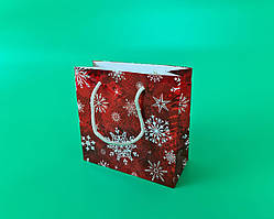 Пакет паперовий для чашки Новий Рік розмір 16/16/8 NGЧ-024 (12 шт)