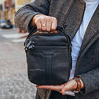 Чоловіча шкіряна сумка-месенджер через плече Tiding Bag A25-278A Чорна, фото 3