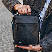 Чоловіча шкіряна сумка-месенджер через плече Tiding Bag A25-278A Чорна, фото 9