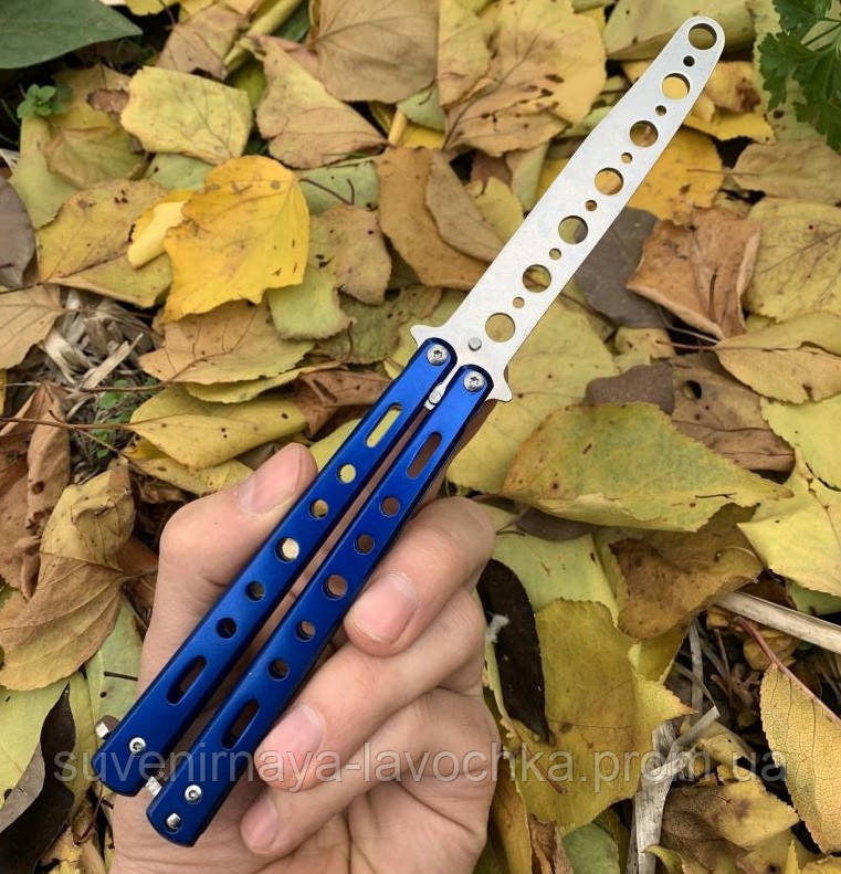 Тренувальний ніж-метелик "Blue Ninja", без заточки, для флипинга