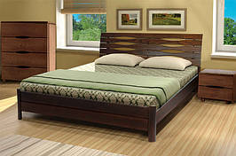 Двоспальне ліжко з натурального дерева (Бук) з підйомним механізмом Мікс Меблі Марія (спальне місце ШхГ -