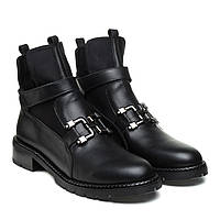 Ботинки женские черные кожаные с декором Aquamarin 41 39 36