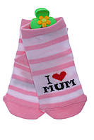 Носки для девочки х/б Я люблю маму розовые