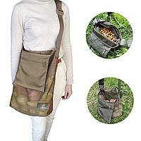 Сумка з сітки (торба) з кишенею та плечовим ременем для збирання грибів і покупок МГ-1