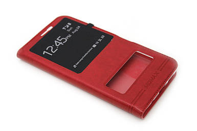 Шкіряний чохол-книжка для Meizu metal червоний