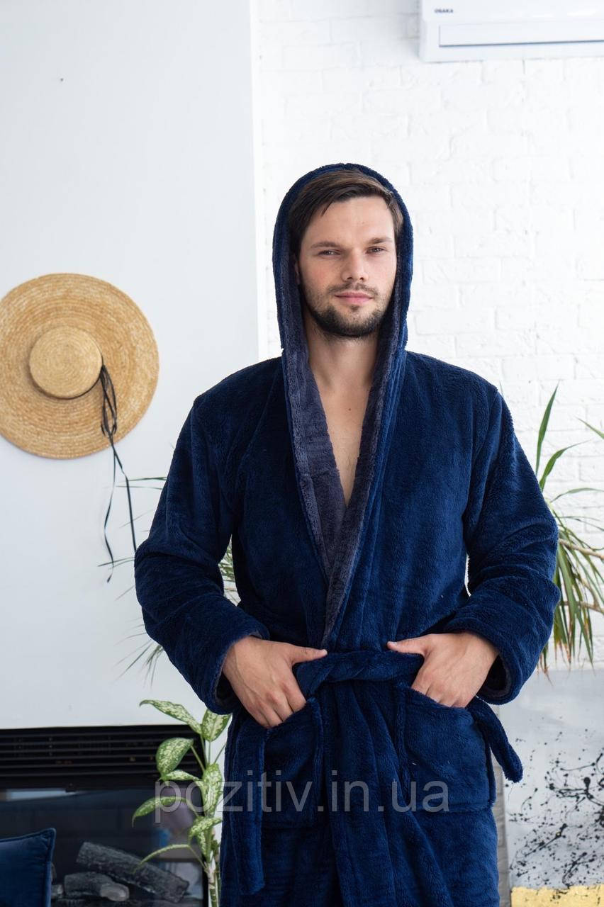Банний халат чоловічий із капюшоном, фото 1