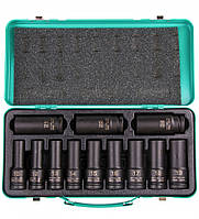 Набір ударних глибоких шестигранних торцевих головок, 1/2", 10-24 мм, в кейсі 12 шт. 13998