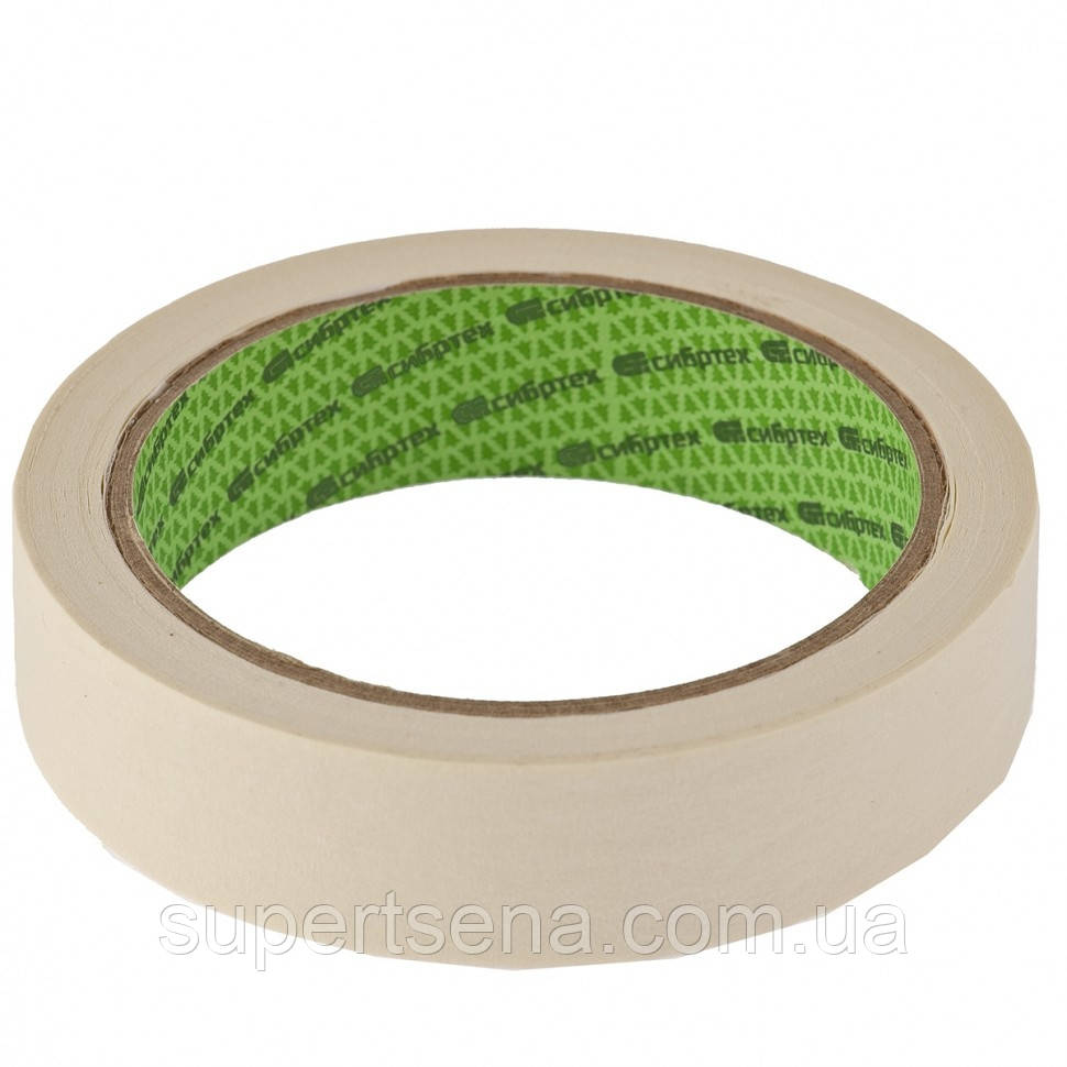 Стрічка малярна економ 25 мм х 15 м, на паперовій основі, Sibrteh 88883