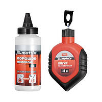 Шнур розмічувальний в пластмасовому прогумованному корпусі + червоний порошок, MTX 848559