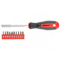 Викрутка Fusion з набором біт, 10 шт, CrV, трикомпонентна рукоятка "anti slip", MTX 114539