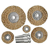 Набір щіток для дрилі 5 шт: 5 плоских 25-38-50-63-75 мм, зі шпильками, металеві, MTX 744949