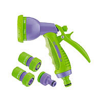 Набір для підключення шланга 3/4" (пістолет 7-ти режимний, адаптер, 2 з'єднання єднувача), PALISAD 651778