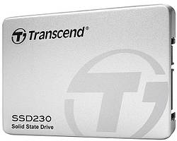 Твердотільний диск 2.5"  256GB Transcend 230S   SATA 3, 3D NAND, Read/Write 530/400 MB/sec, 7mm