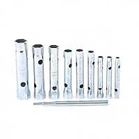 Набір ключів-трубок торцеві, 6 х 22 мм, 2 воротка, оцинковані, 10 шт, SPARTA 137525