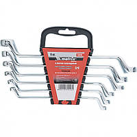 Набір ключів накидних Elliptical 6 шт: 6-17 мм, CrV, дзеркальний хром, MTX MASTER 153369