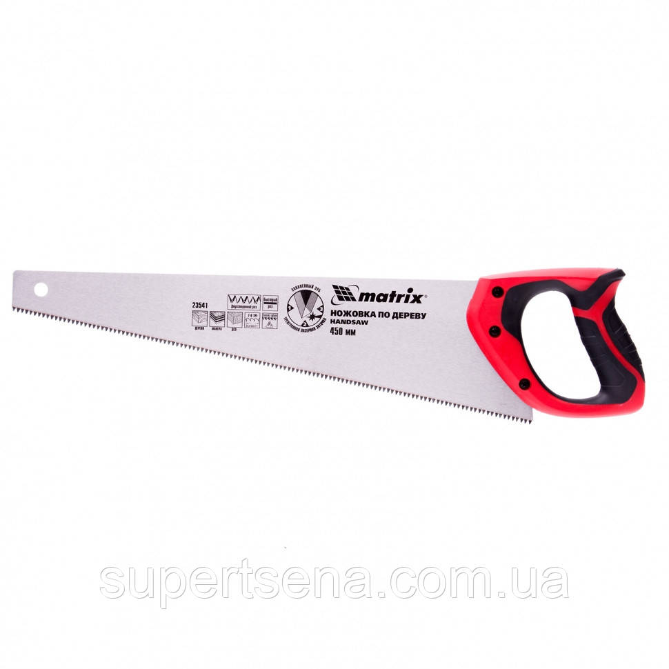 Ножівка по дереву 450 мм, 7-8 TPI, гартований зуб - 3D, двокомпонентна рукоятка, MTX 235419