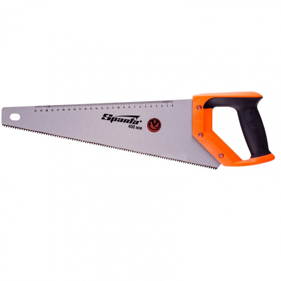 Ножівка по дереву 400 мм, 7-8 TPI, гартований зуб-2D, лінійка, двокомпонентна рукоятка, SPARTA 235015