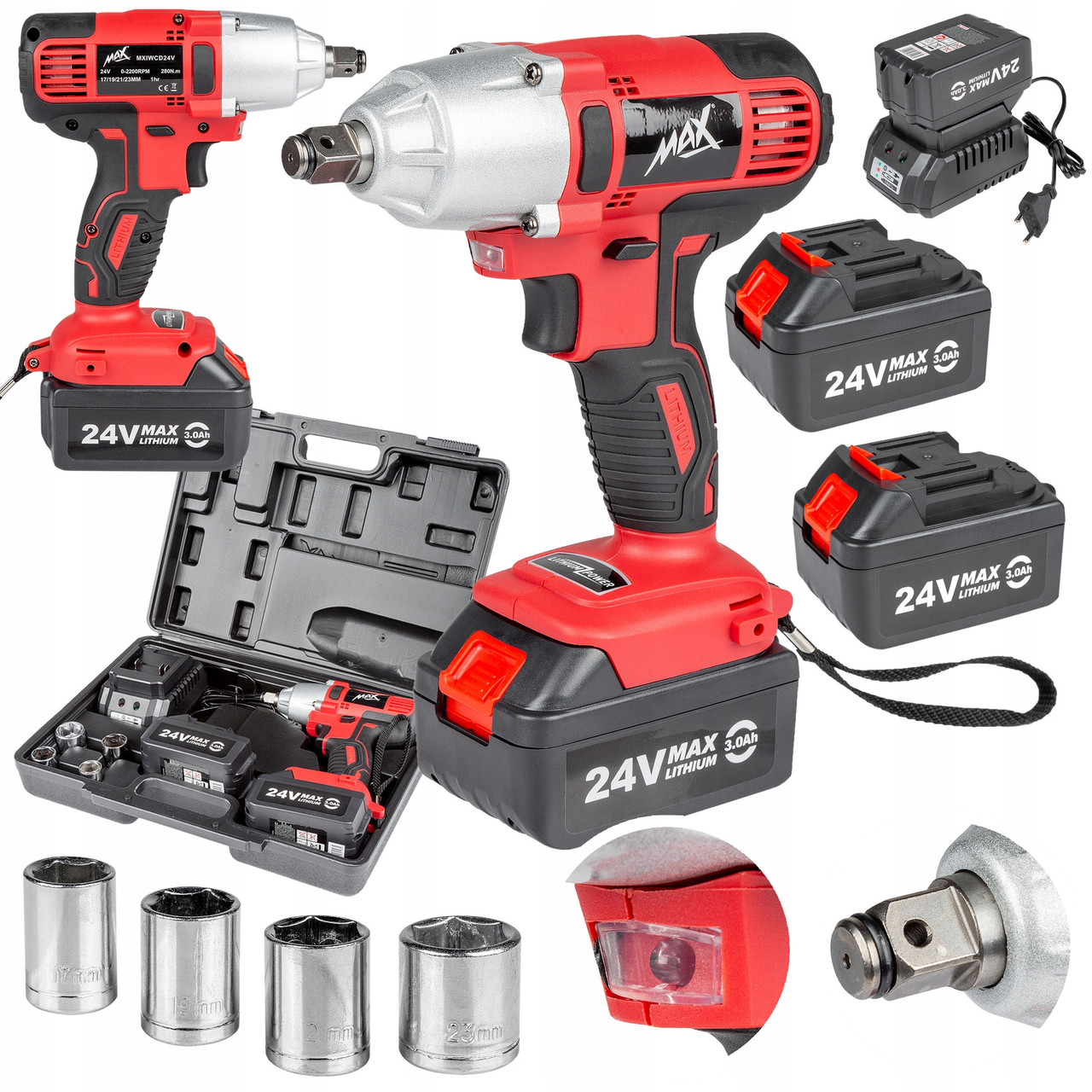 Гайковерт акумуляторний ударний 280 Нм MAX MXIWCD24V