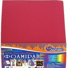 ФОАМІРАН № 17A4-001 "Червоний темний" (21*29,7) 10уп HQ, фото 1