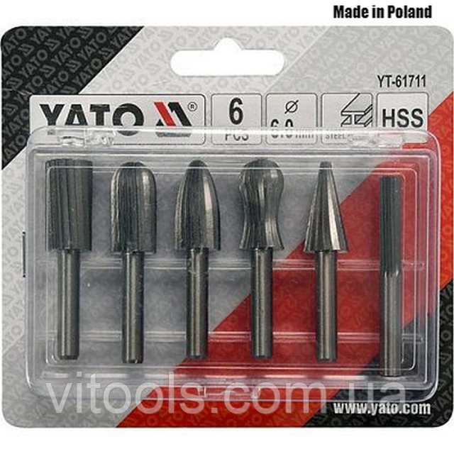Набор шарошек по металлу в пласт. кейсе 6 шт. YATO YT-61711 (ID ...