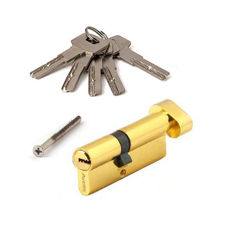 Циліндр Avers ZM-70(30/40C)-C-G золото ключ-вороток, фото 1