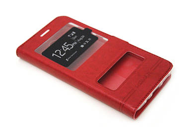 Кожаний чохол книжка для Meizu M2 (M2 Mini) червоний