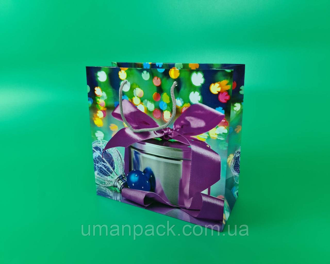 Паперовий Подарунковий Пакет Новорічний 23*24*10- 15 (12 шт.)