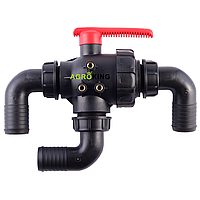 Кран кульовий триходовий на обприскувач із кріпленням Ø 40 ZK1_5CALA40 AGROPLAST