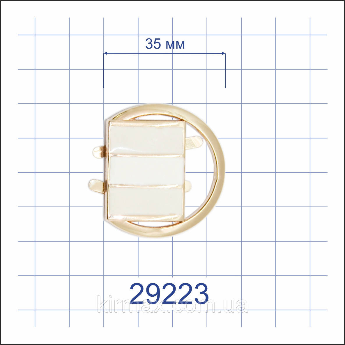 Краб напівкільце з молочними лаковими вставками, фото 1
