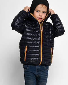 Демісезонна куртка для хлопчика з капюшоном стьогана синя 8340-2