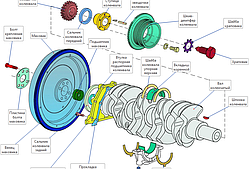 Сальник вала колінчастого  406 задній, арм. 80х100х10 (синій) (вир-во Сервіс-Комплектація) 406.1005160