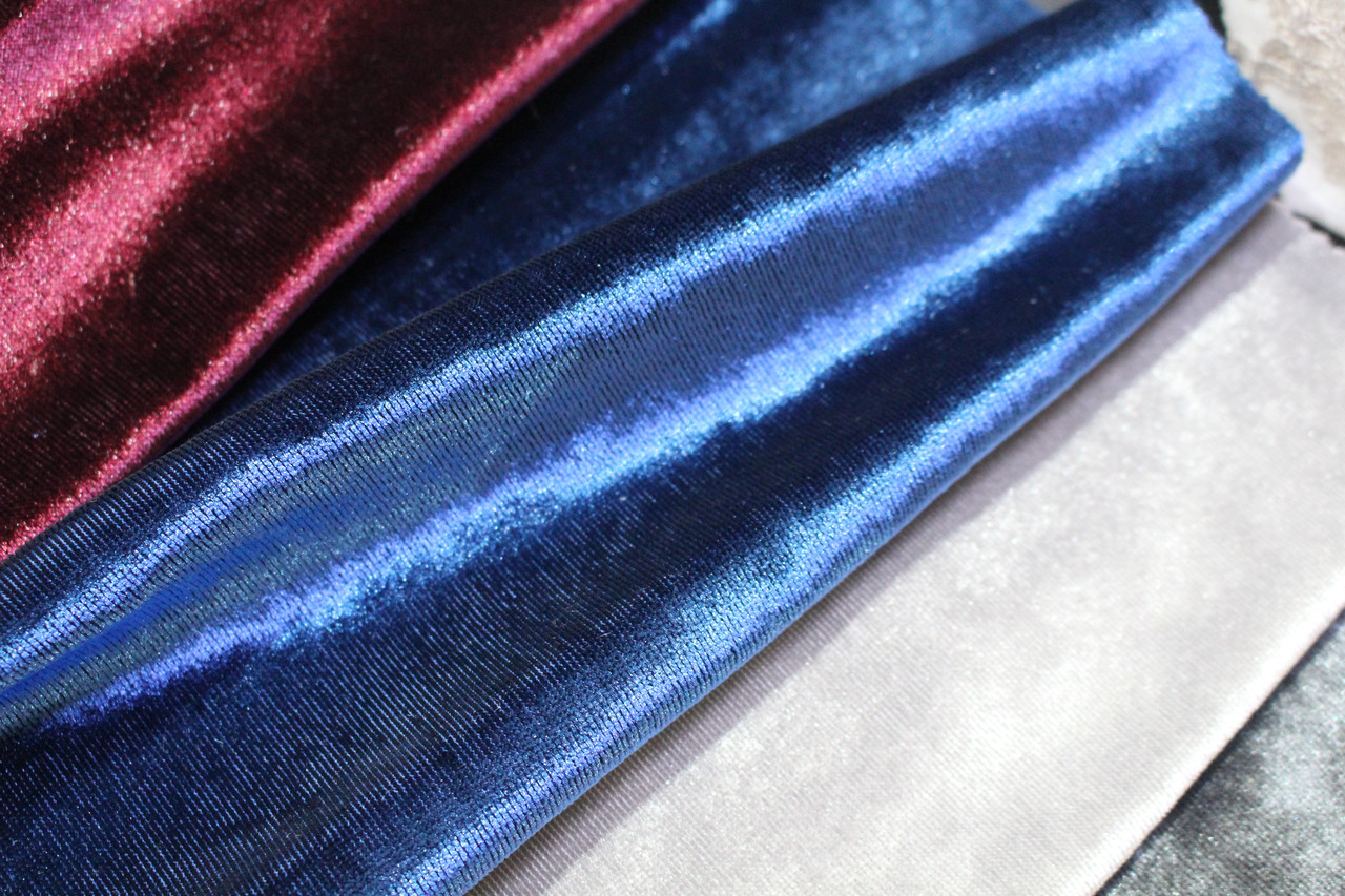 Ткань для Штор Бархат Цвет Синий с Блеском в Гостиную, в Спальню — в ...
