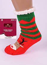 Жіночі новорічні тапочки шкарпетки з антиковзною підошвою
