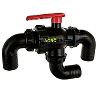 Кран кульовий триходовий на обприскувач із кріпленням Ø 50 ZK1_5CALA50 AGROPLAST