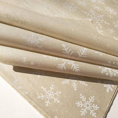 Папір тіш'ю новорічний "Сніжинки", крафт, 1 аркуш