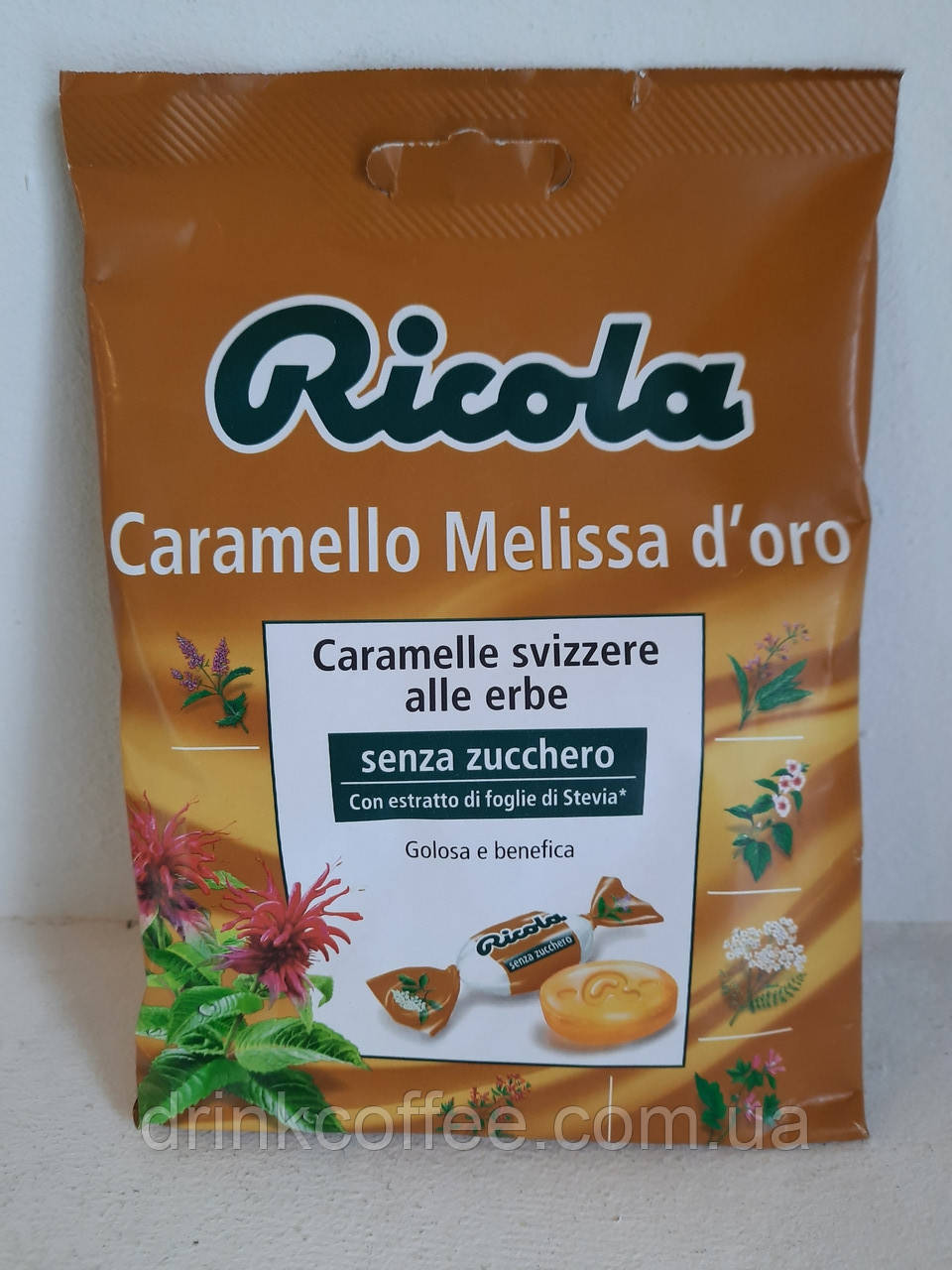 Натуральні льодяники Ricola Caramello Melissa d`oro (Caramelle svizzere alle erbe) без цукру 70g