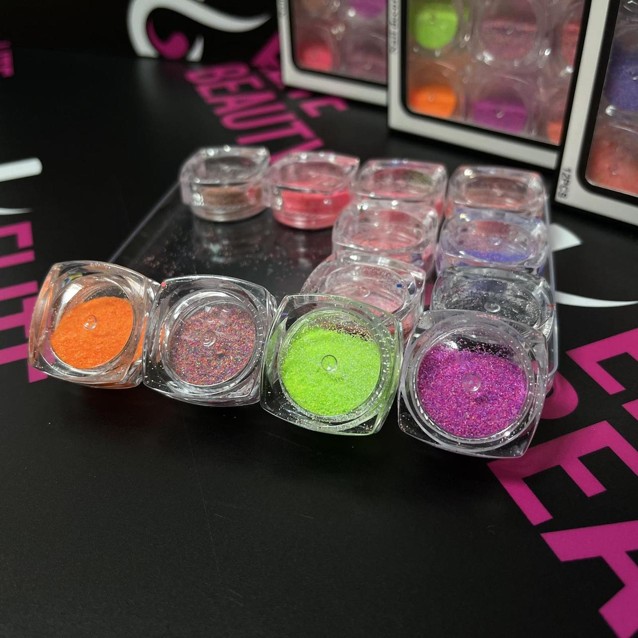 Набір різнокольорового меланжу Nail Decorations 12 баночок