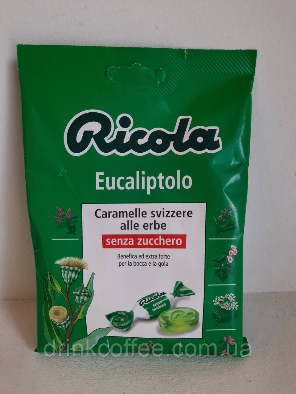 Натуральные леденцы Ricola Eucaliptolo (Caramelle svizzere alle erbe) без сахара 70g - фото 1 - id-p1504662755