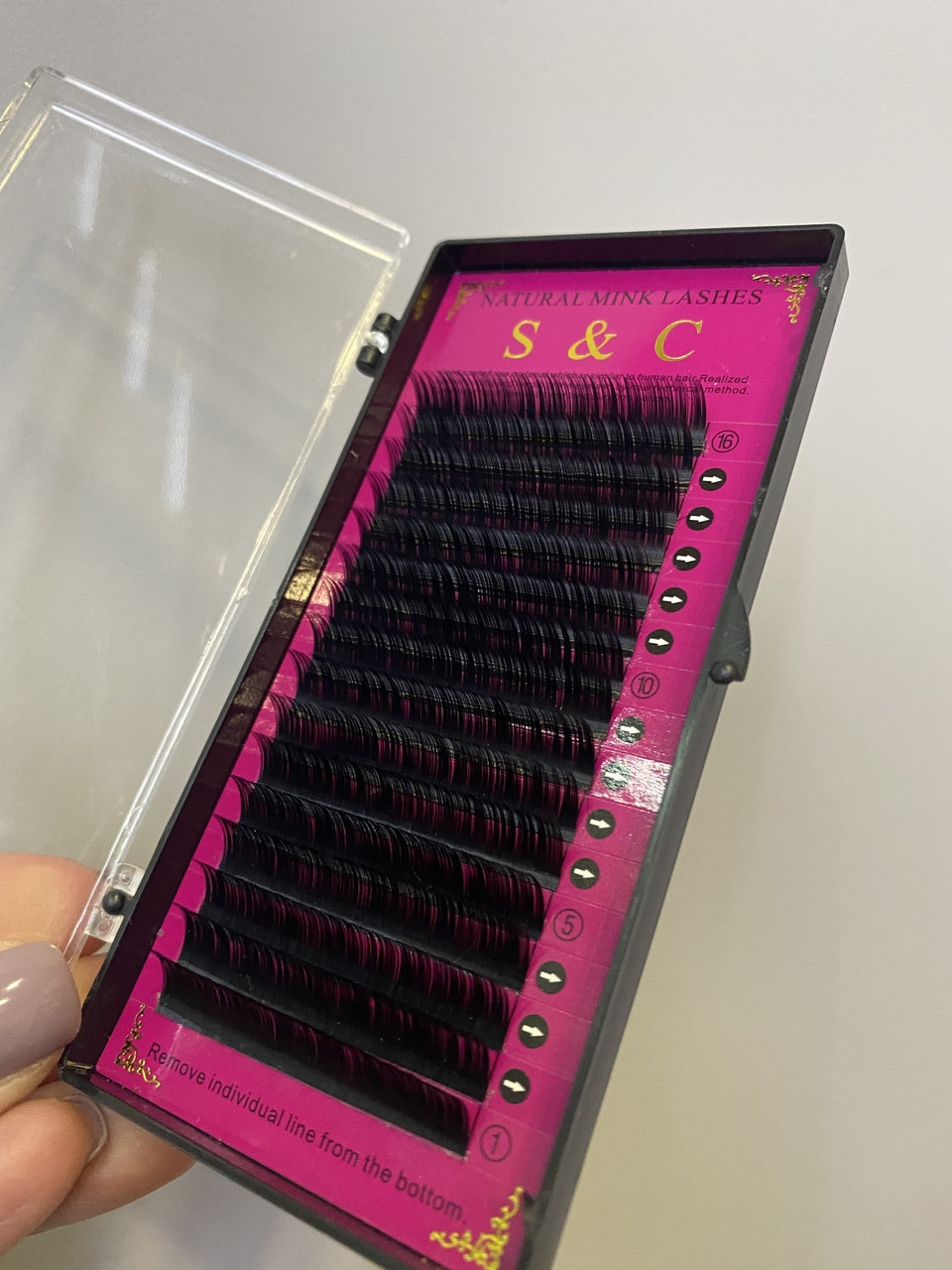 Чорні вії S&C, С/0,07-14 мм