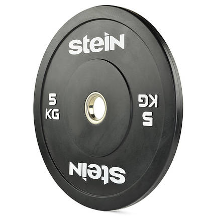Бамперний диск для кросфіту млинець для штанги гумовий Stein 5 кг, фото 3