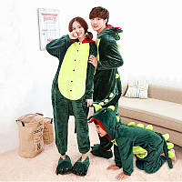 Детский Костюм Кигуруми Зеленый Динозавр Пижама дракон зеленый для детей на взрослых детские Костюмы пижамы